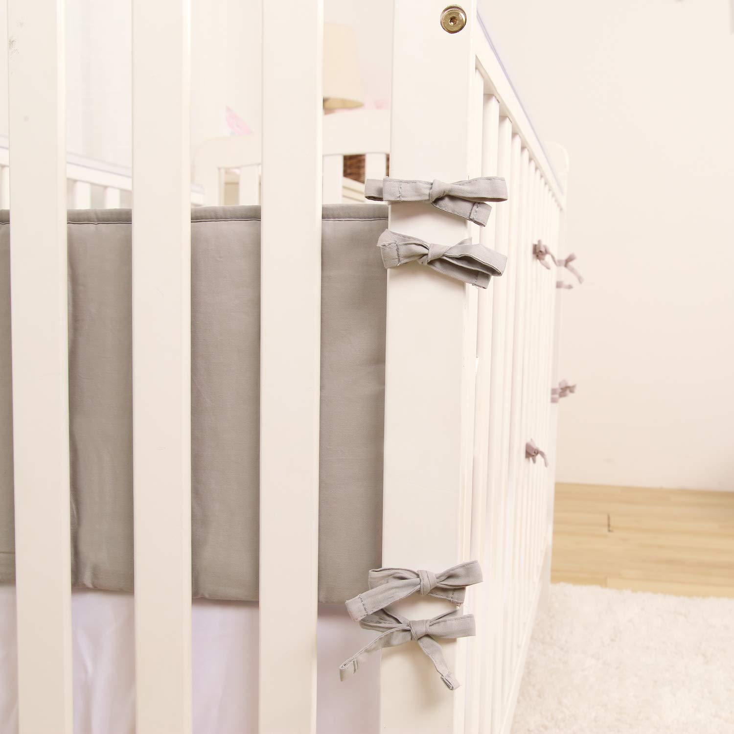 habibee baby breathable cotton crib bumper pads for standard cribs machine washable padded crib