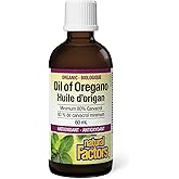 Natural Factors Organic Oil of Oregano, 60ml, Minimum 80% Carvacrol, Provides Antioxidant Protection for the Maintenance of G