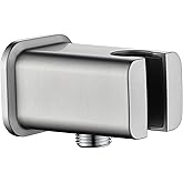 BRIGHT SHOWERS Wall Supply Elbow with Shower Head Bracket for Handheld Shower Head, Brass Core Wall Mounted Water Outlet, G1/