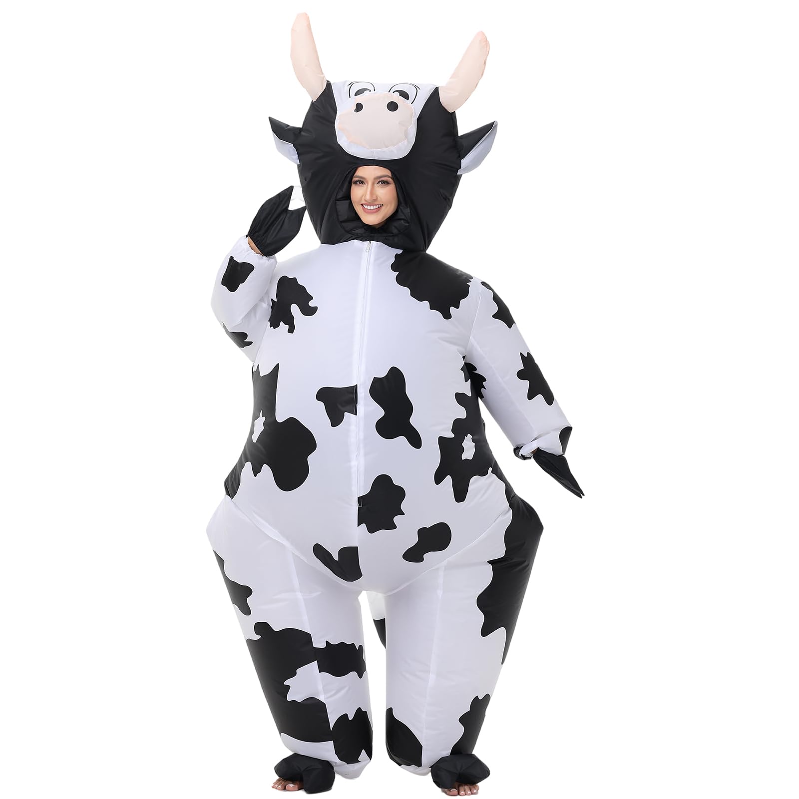 Photo 1 of AOGOYO Inflatable Cow Costune Blow up Animal Costume Cow Suit for Cosplay Party Halloween Fancy Dress Parade Carnival Outfit