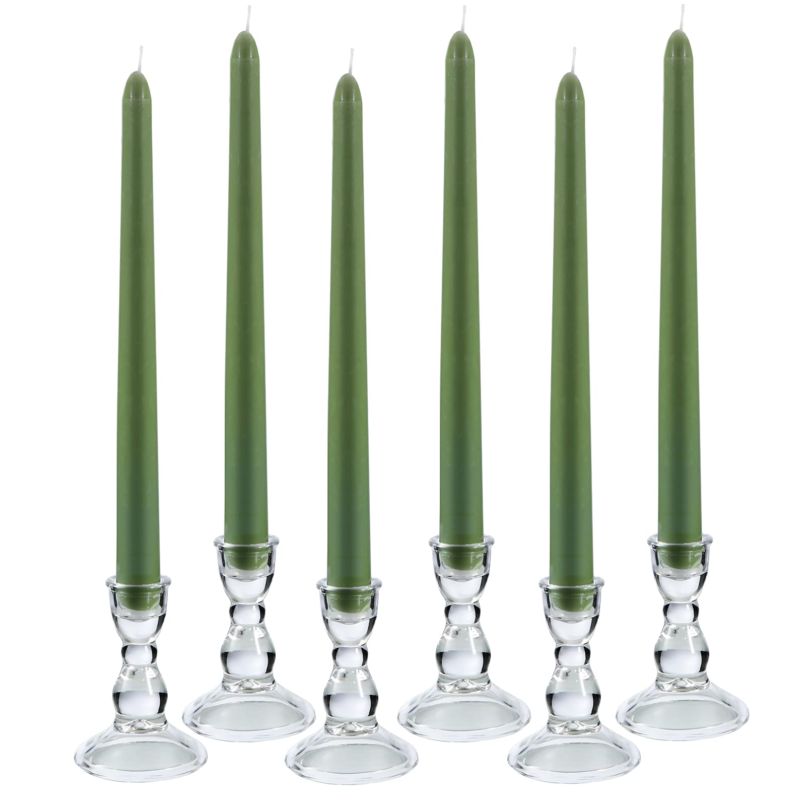 Photo 1 of ***SET OF 3 *** Glass Candle Holder for Taper Candles, Clear Decorative Candle Sticks Holders Set of 6 for Christmas Decor and Thanksgiving Wedding Dining Party Table Decorations (Exclude Candles)