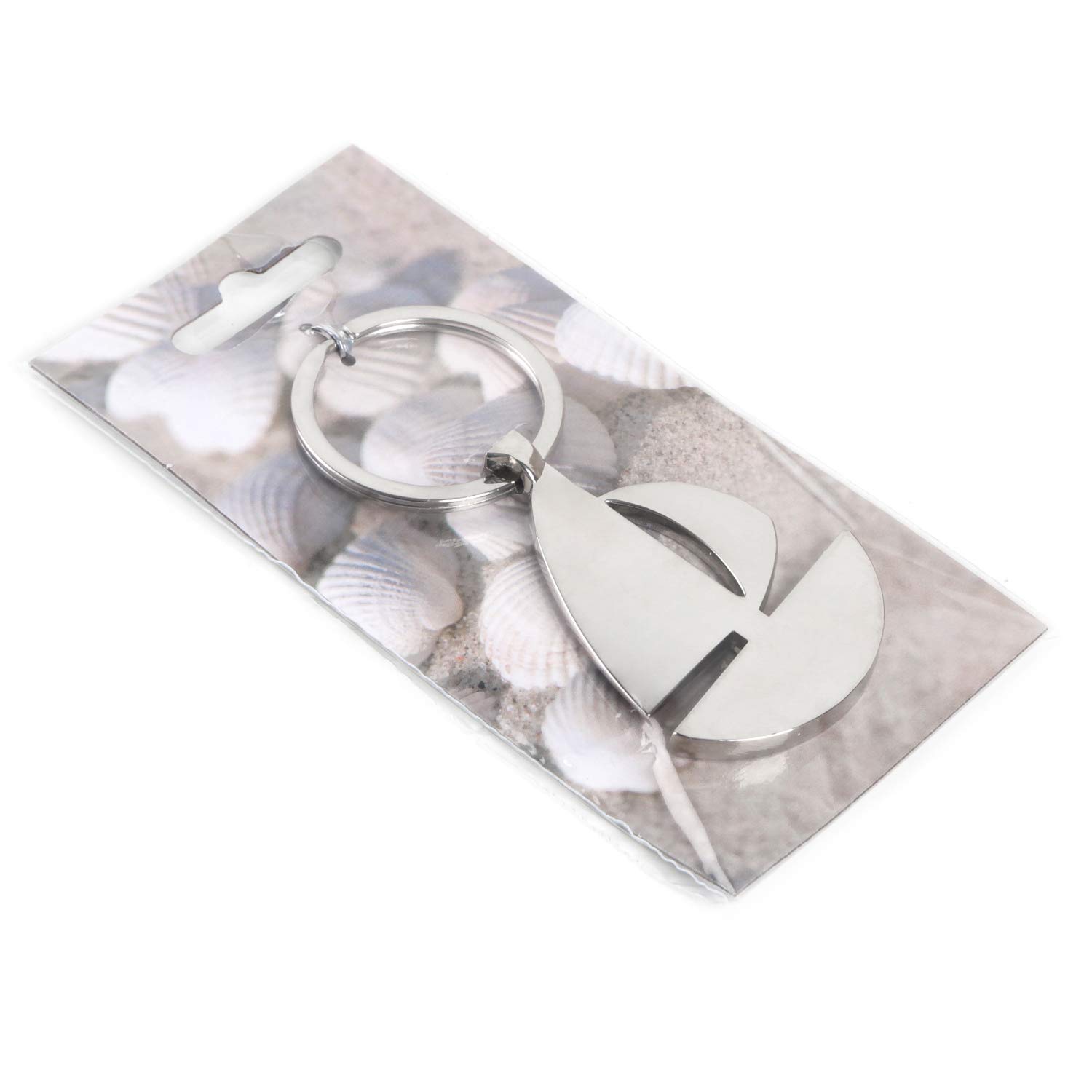 Logbuch-Verlag Small Metal Sailing Boat Keyring 5.5 cm – Mini Guest Gift Give-Away Maritime – Key Pendant as a Gift