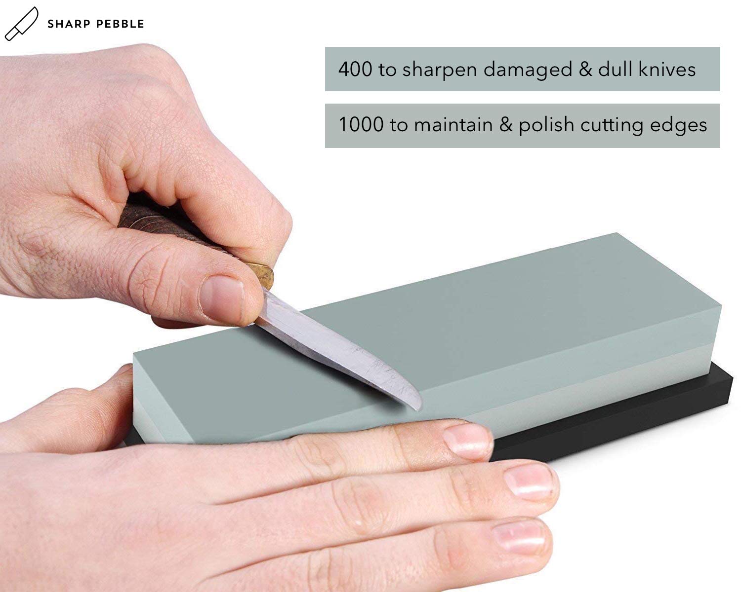 Sharp Pebble Premium Whetstone Sharpening Stone 2 Side Grit 400/1000