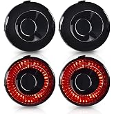 DOTCOM LED Tail Lights Assembly Fit For Chevy Corvette C6 Coupe 2005-2013 | Rear Brake Lamps,Replace 22762674/22762675, 25958213/25958214,Smoky Lens Black Housing,luces traseras