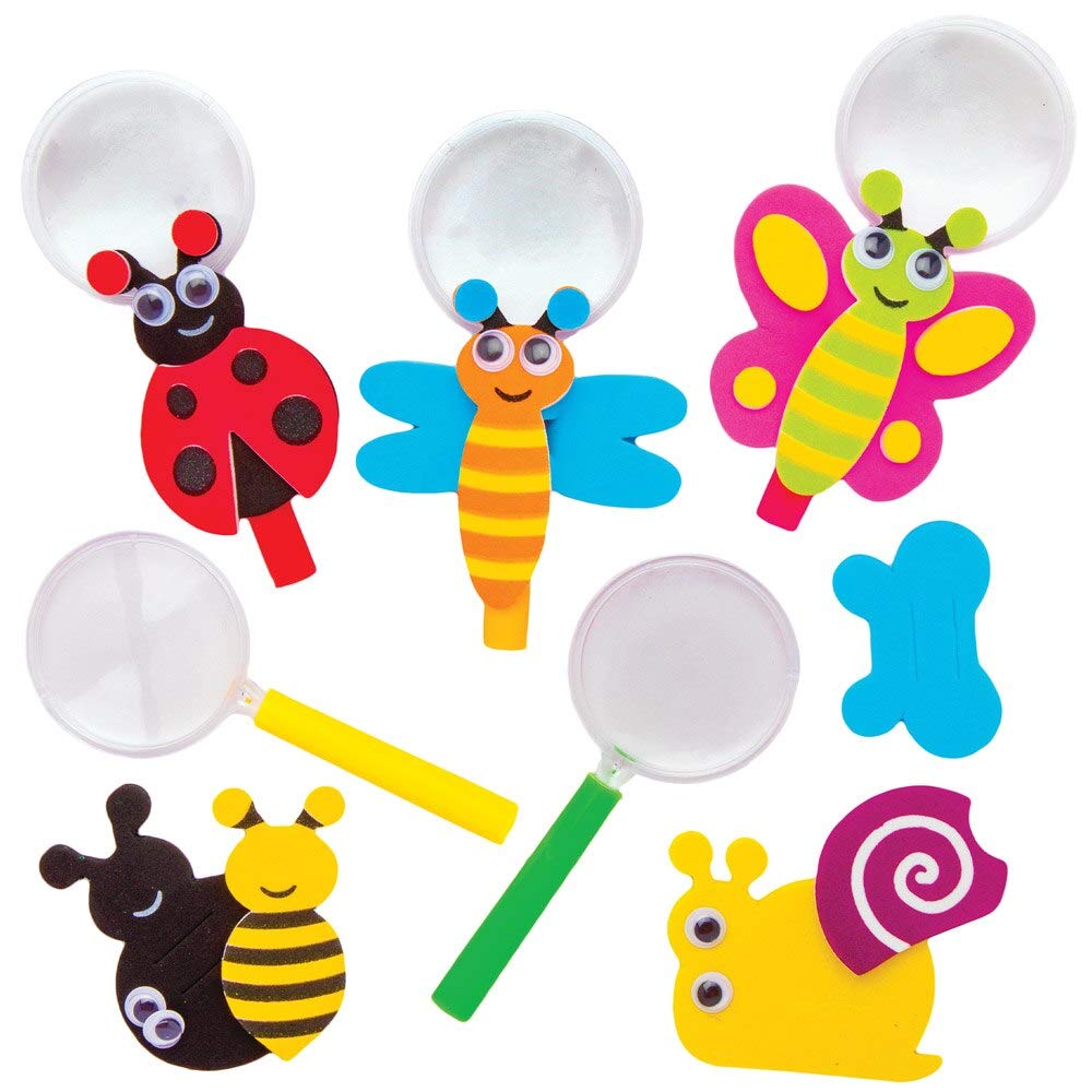 Baker Ross AT632 Bug Magnifying Glass Kits - Pack of 5, Novelty Toys For Children, Perfect Party, Loot Or Prize Bag Filler