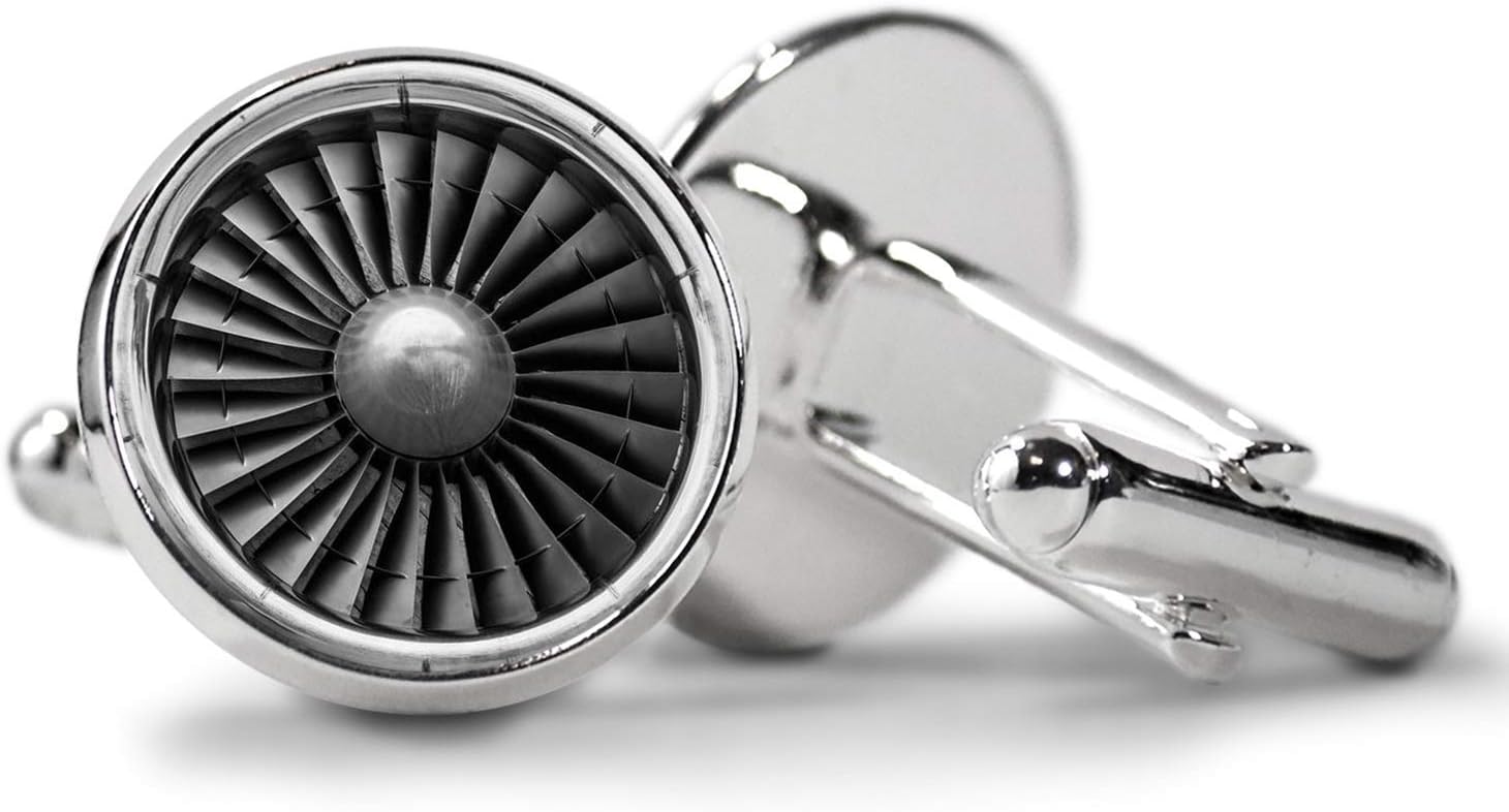 Airplane Engine Cufflink Set