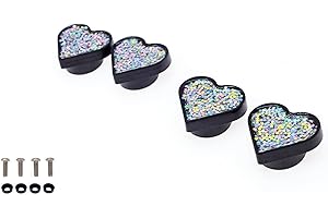 CREATHOME FD&D Multiple Use Shining Screw Cap, Silver Heart Pattern with M6 Machine Screw