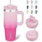 BJPKPK 30oz Stainless Steel Insulated Tumbler With Handle And Lid Straw Travel Coffee Mug Thermal Cup,Cherry Blossom