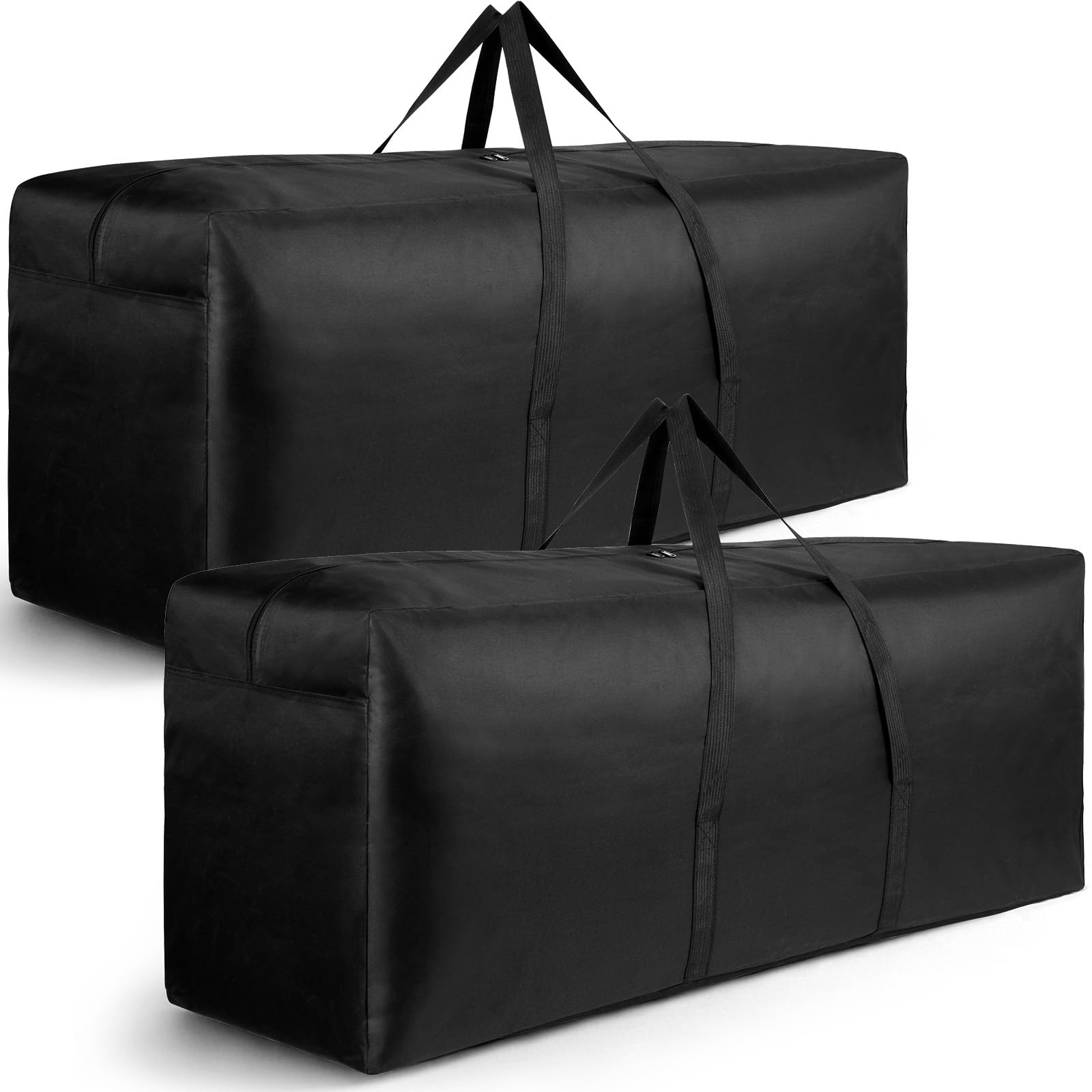 2 Pack Heavy Duty 600D Oxford Fabric Waterproof Garden Furniture Cushion Storage Bag Anti-UV Christmas Tree Storage Bag Garden Cushion Cover with Zipper and Handles (300L)