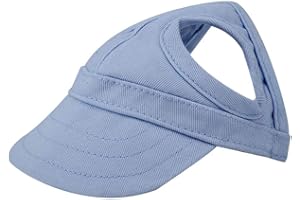 Fdit Pet Dog Sun Protection Visor Hat with Adjustable Strap Sport Hat (Blue L)