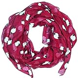Sheep Print Design Scarves for Women Lightweight Large Size Scarf (Red)