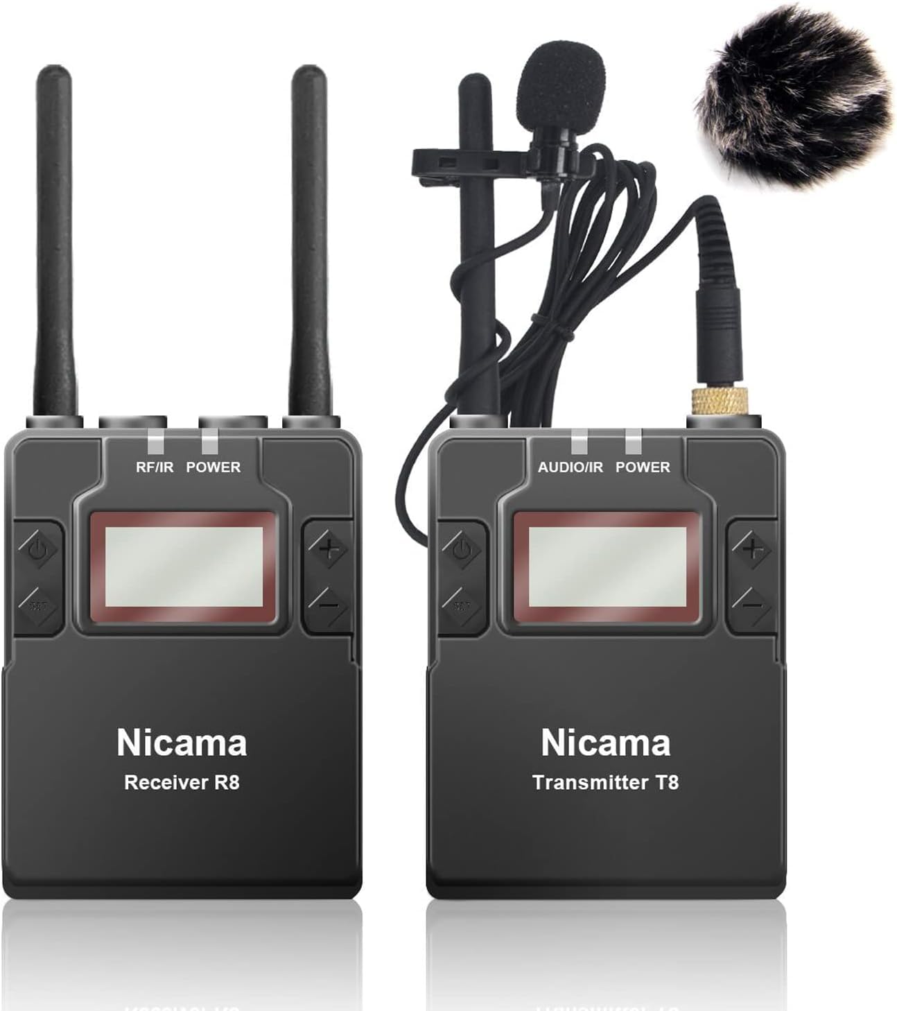 Nicama WLM8 UHF Wireless Lavalier microphone for Canon DSLR Camera Nikon Camcorder (TX+RX)