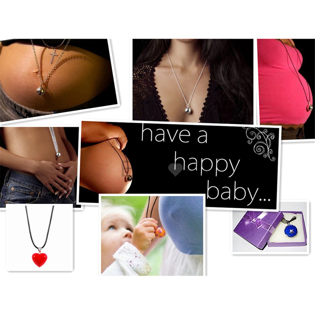 JOVIVI Engelsrufer Anhänger,Hollow Engelsflügel Käfig Locket Anhänger Halskette Ø 16mm Klangkugel mit 71cm Kette (Himmelblau)