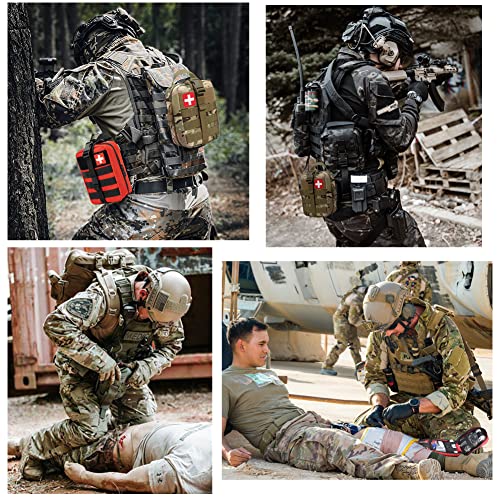 Kit IFAK de trauma con torniquete de combate | Sello de pecho ventilado | vendaje israelí | gasa comprimida | vendajes de control de sangrado for emergency, camping, hunting, hiking (Negro)