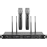 Phenyx Pro Wireless Microphone System, True Diversity Dual Cordless Mic Set, Professional UHF Handheld Wireless Microphones w/Auto Scan, 2x1000 Channels, 328ft for Stage & Studio (PTU-2U-2H)