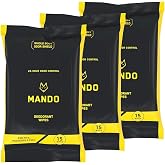 Mando Deodorant Wipes (15 ct, 3 pk | 24 Hour Odor Control All Day Protection Aluminum Free Baking Soda Phthalate Alcohol Hypoallergenic