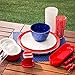 Zak Designs 9in Confetti Salad Plates, Made with Durable Eco-Friendly Melamine Material, Appetizer Serving Dinnerware, Perfect for Indoor/Outdoor Activities (White, 6-Piece Set, BPA-Free)