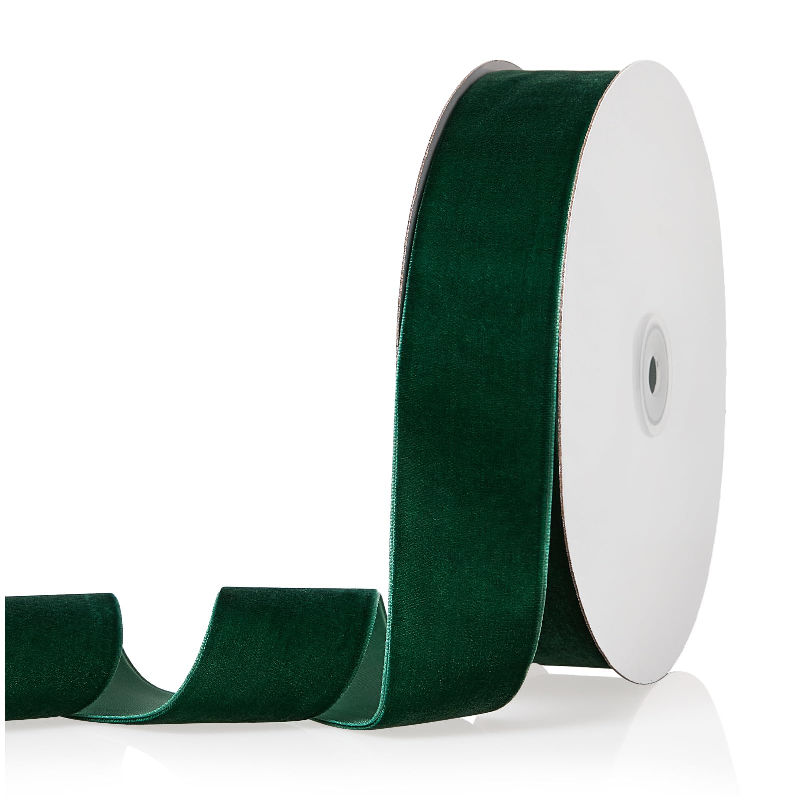 Photo 1 of 1.5" X 16 Yards Forest Green Velvet Ribbon for Christmas Tree Wreath Vintage Decoration Handmade Crafts Ornaments Gift Wrapping and Bow Making