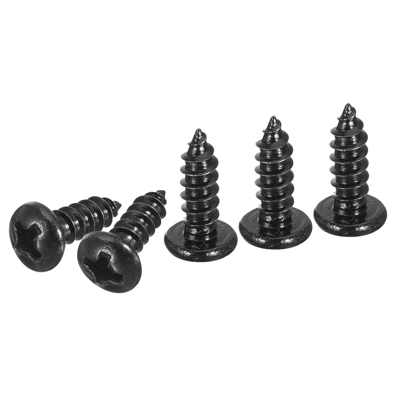 DTGN #6x3/8" Phillips Pan Head Self-tapping Screw - 100Pack - Black Oxide 304 Stainless Steel Sheet Metal Screws Wood Screws