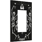 Black Witchy Ouija Goth Gothic Skeleton Skull 1-Gang Decora GFCI Device Decora Wallplate Single Receptacle Decorator Outlet Light Switch Cover Dimmer Horror Spooky Halloween Faceplate Decoration