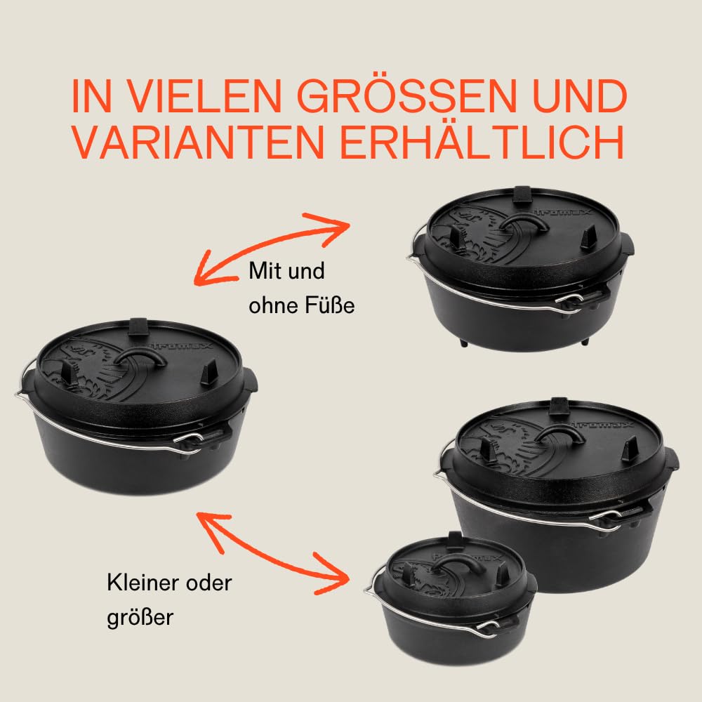 Petromax Feuertopf ft9-t Einsteiger-Set - Dutch Oven mit planen Boden inklusive Deckelheber, Pflegepaste und Schaber - für alle Grillarten und offenes Feuer - 7,5 Liter 8