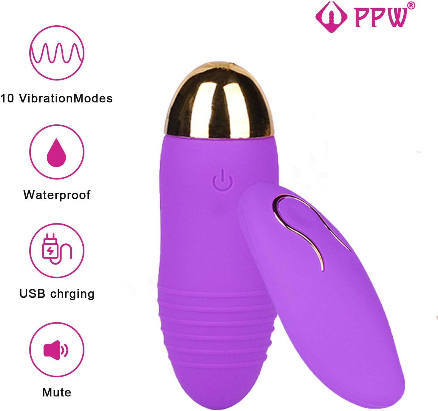 PPW Kegel Balls for Tightening,Wireless kegel Massage Ball with Remote Control,Waterproof,Silicone,Pelvic Floor Exercises for Beginners and New Mom Purple