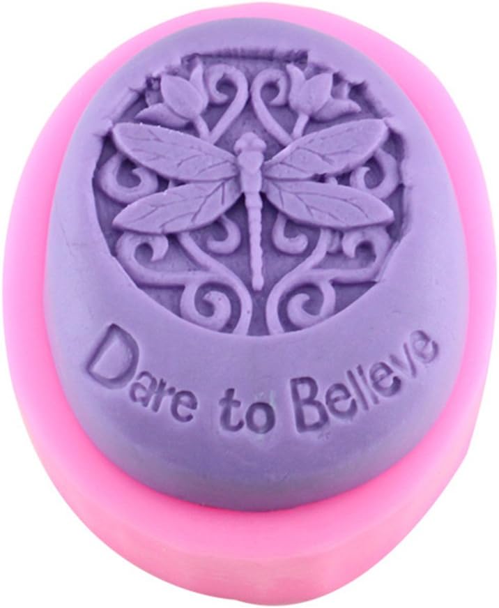 Surglam 3D Silicone Moulds Dragonfly Oval Handmade Soap Chocolate Mold Deep Individual Silicon Moulds