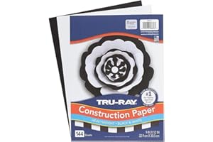 Tru-Ray Papier de construction 9 po x 12 po, noir/blanc, 144 feuilles/paquet (P6676)