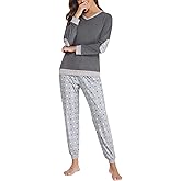 Soft Womens Pajama Sets Cotton Long Sleeve Pj Sets Comfy 2 Piece Sleepwear Cozy Loungewear Nightwear With Pockets