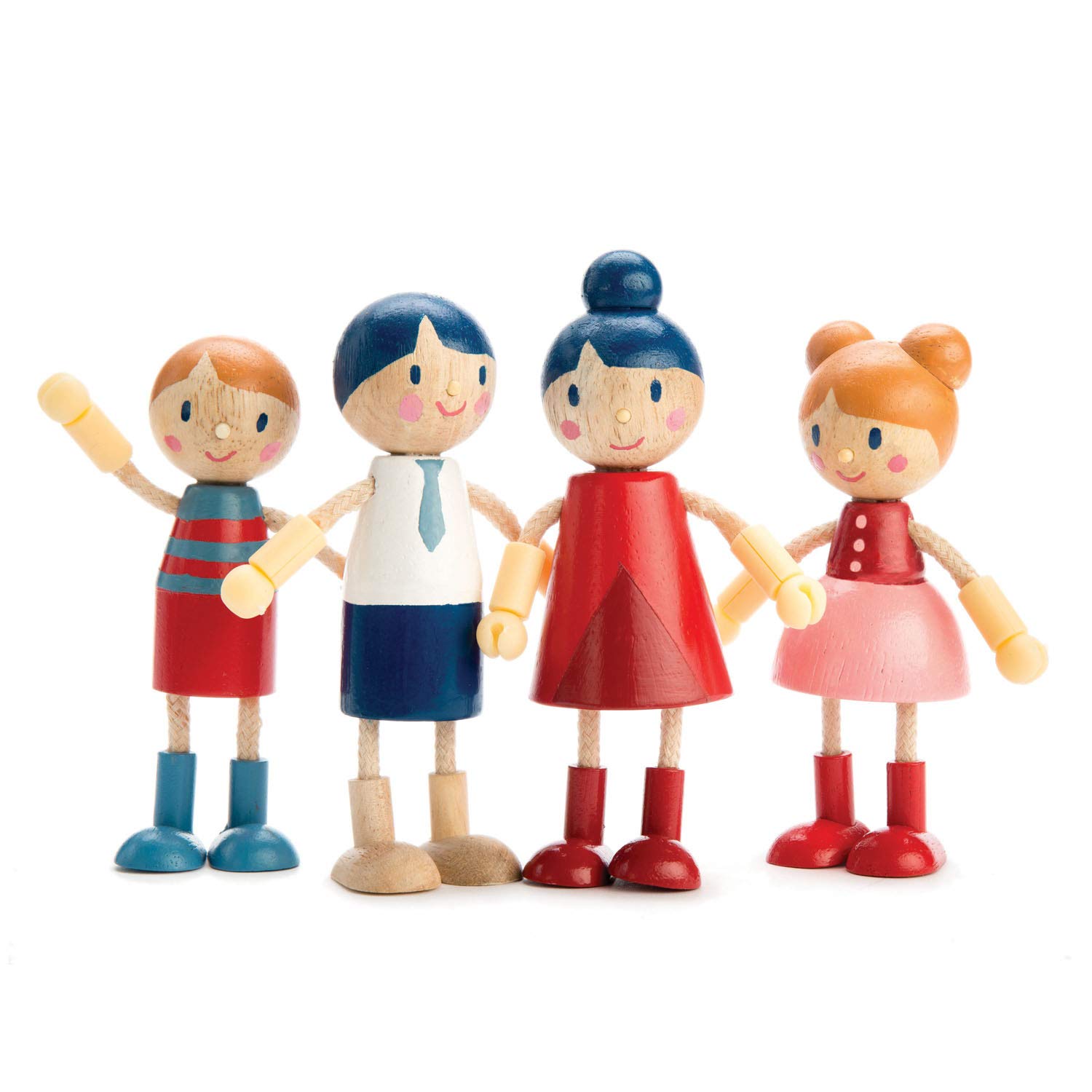 Tender Leaf Toys Doll Family - Flexible Wooden Dolls House People Set