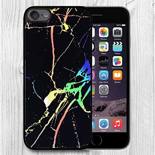 for iPod Touch Case,iPod 6 Black Case, FTFCASE Case TPU Rubber Gel Design for Apple iPod Touch 6th Generation - Black Gold Marble Texture