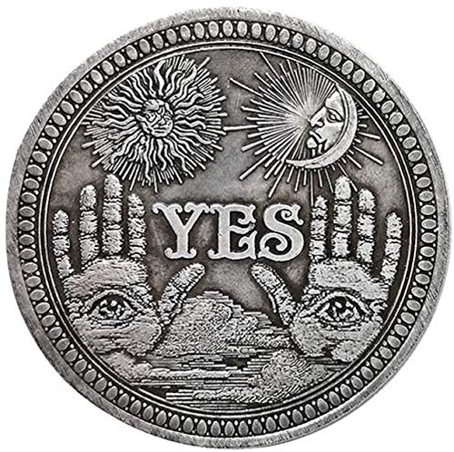 QUEAMBLER YES NO Coin Decision Coin Lucky Coin Challenge Coin Skull Pattern Collection Love Coins Making Life Easier
