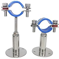 Stainless Steel Adjustable Pipe Clamp Bracket - Wall/Ceiling Mount Support for 1-Inch (32mm) Pipe, Heavy-Duty Rustproof Brack