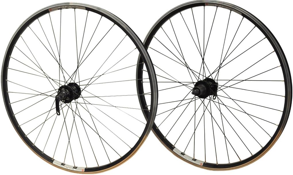 700c PAIR ALL BLACK QR Cassette Disc Hub/Double Walled Eyeletted Hybrid Commuting Bike Cycle Wheels Bike part