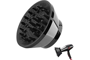 VELARIONNA Universal Hair Dryer Diffuser Attachment for Curly and Natural Wavy Hair, Professional Blow Dryer Diffuser, Adjustable from 1.4 Inch to 3.2 Inch(COLOR:Black)