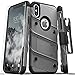 ZIZO Bolt Series for iPhone X Case Military Grade Drop Tested with Screen Protector, Kickstand and Holster iPhone Xs Metal Gray