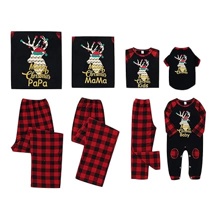 red and black plaid baby pajamas