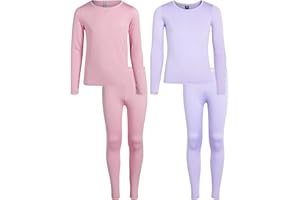 Rene Rofe Girls' Performance Thermal Underwear Set - 4 Piece Cozy Fleece Long Johns Base Layer Set for Girls (Sizes: 2T-16)