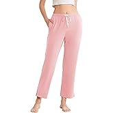 LYCY Womens Cotton Pajama Pants Soft Lightweight Lounge Sleep Bottoms with Pockets and Drawstring