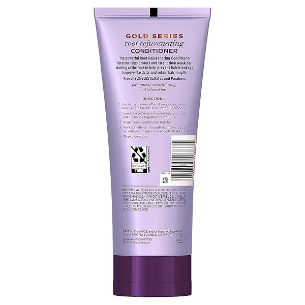 PANTENE GOLD SERIES ROOT REJUVENATING CONDITIONER WITH APRICOT OIL & GREEN TEA, MOISTURIZES & FORTIFIES, FOR NATURAL, TEXTURED, CURLY, COILY HAIR, SULFATE FREE, 11.1 FL OZ
