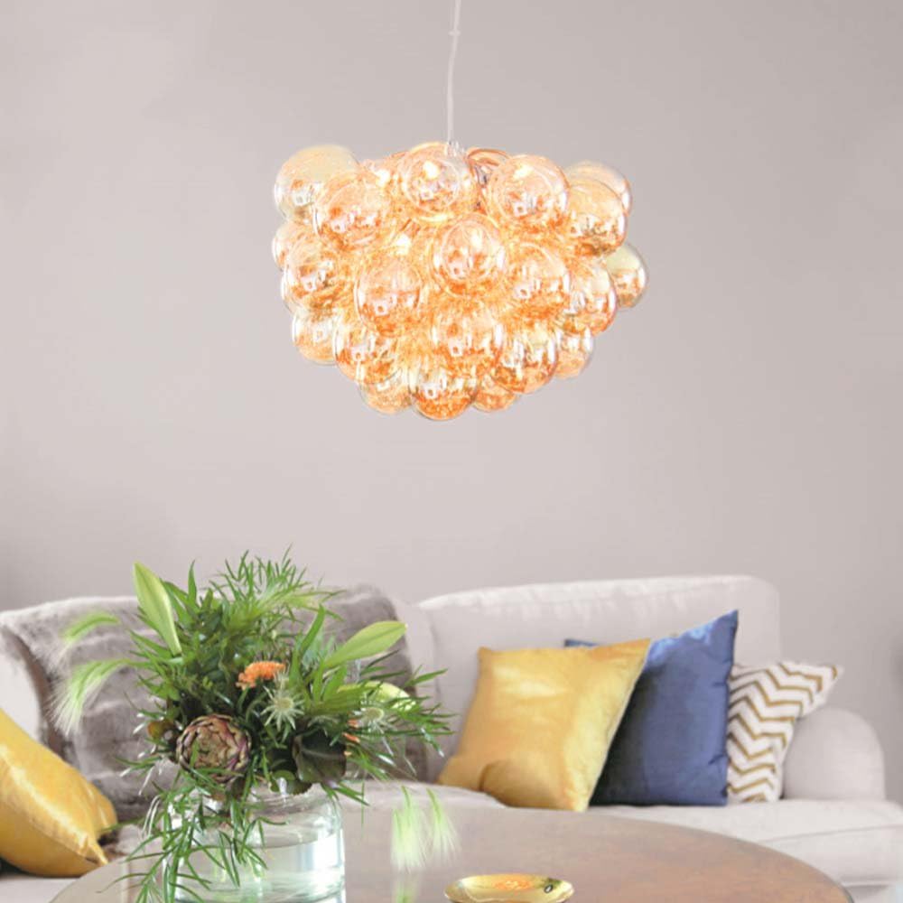By Rydens 4200440 5503 Glass and Metal Ceiling Light Amber