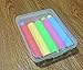 LEZHI 5 Pcs Color Chalk Holder with Storage Hard Case - Blackboard Adjustable Chalk Clip Set for Teachers Kids School Office Drawing Board 9.5x1.7cm