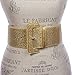 Ladies High Waist Wide Glitter Fashion Plain Leather Belt, Gold | M/L - 36