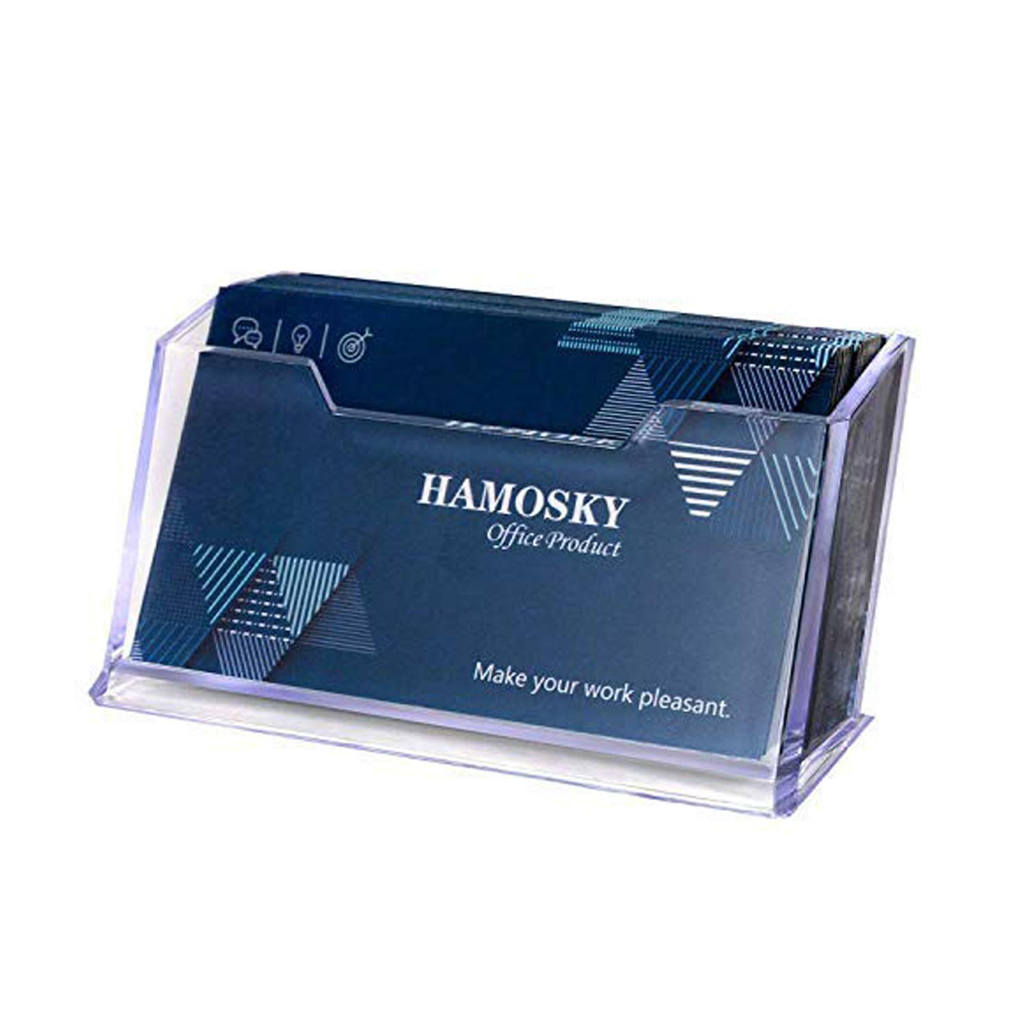 Hamosky Business Card Holder,1 Tier Premium Acrylic Clear Business Card Holder Display(2 Pack)