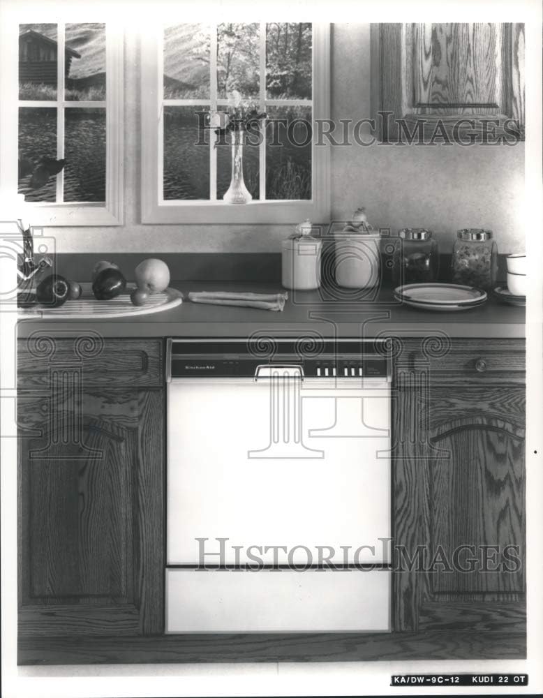 Historic Images - 1989 Press Photo KitchenAid Inc.-New Dishwasher with Quiet Scrub - hca05671