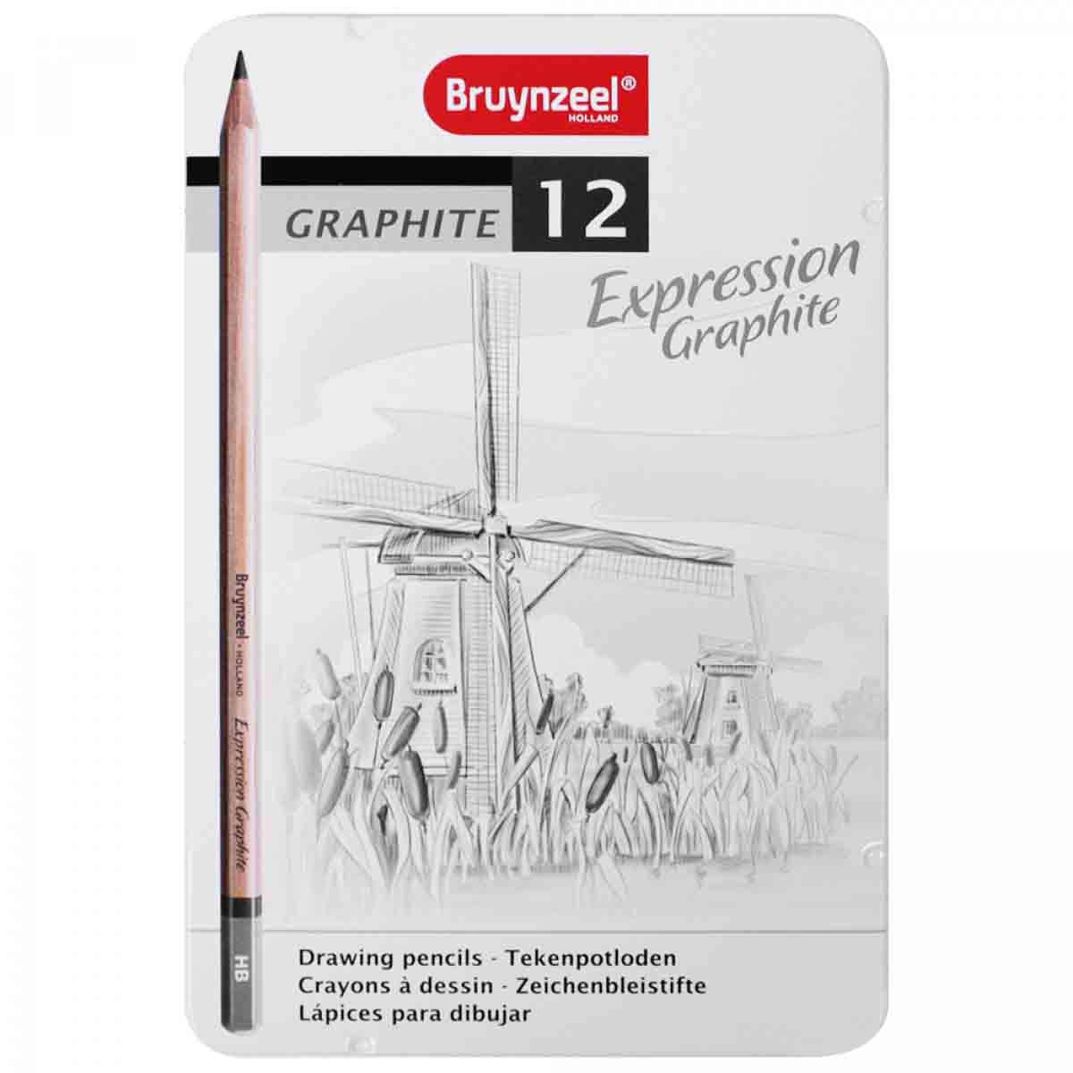TALENS – 12 Graphite Pencils in Metal Case - Expression