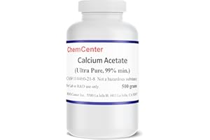 CHEMCENTER Calcium Acetate, High Purity, Powder, 500 Grams (1.1 lb.)
