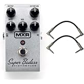 Dunlop MXR M75 Super Badass Distortion Effects Pedal With a Pair of Patch Cables
