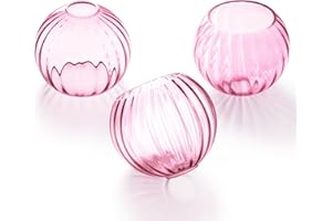 ANYLOVE 3 Pack Clear Glass Shade,Replacement Globe & Cover for Lighting Fixture, 6" Diameter, Replacement with 1.65 Inch Fitter for Wall Lamps Chandeliers or Ceiling Light (3 Pack - 6 Inch - Pink Glass)