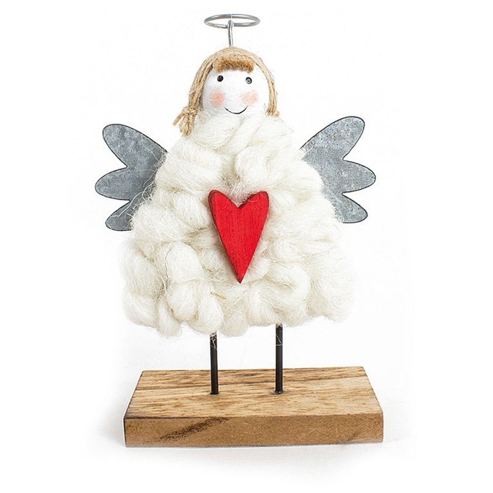 Christmas Angel Ornament Standing Wood cute Decoration Shabby Chic